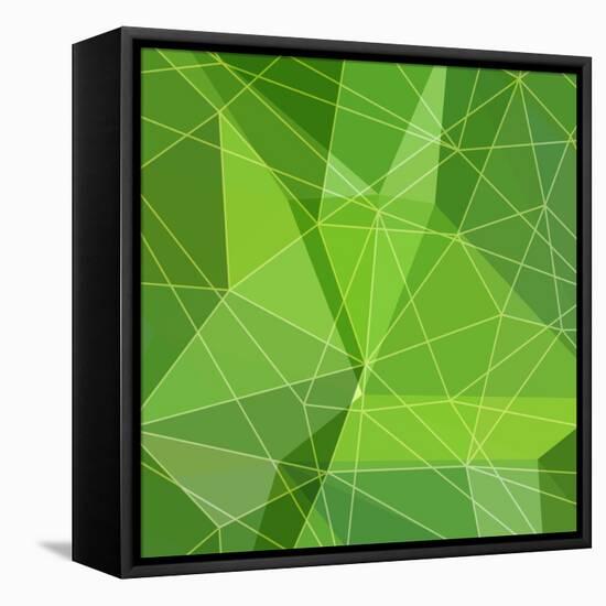 Abstract Green Triangle Background-epic44-Framed Stretched Canvas