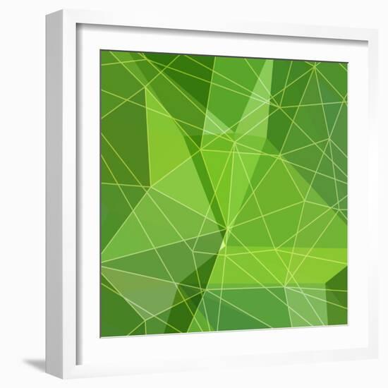 Abstract Green Triangle Background-epic44-Framed Art Print