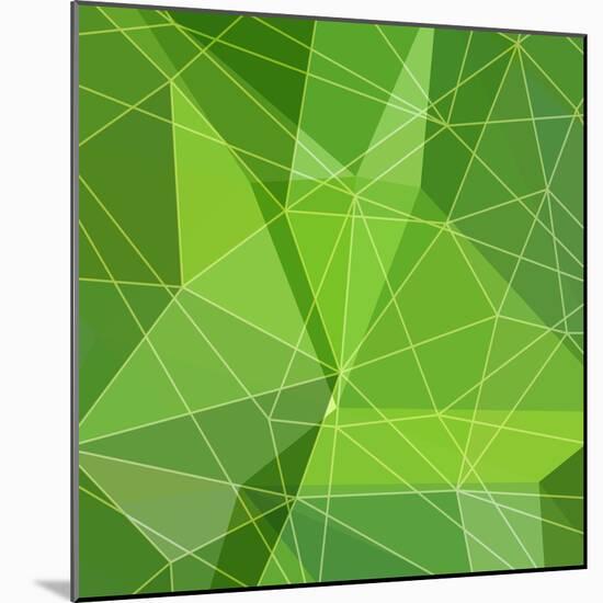 Abstract Green Triangle Background-epic44-Mounted Art Print