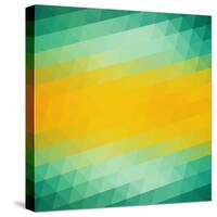 Abstract Green Yellow Triangle Background-epic44-Stretched Canvas