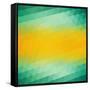 Abstract Green Yellow Triangle Background-epic44-Framed Stretched Canvas