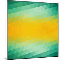 Abstract Green Yellow Triangle Background-epic44-Mounted Art Print