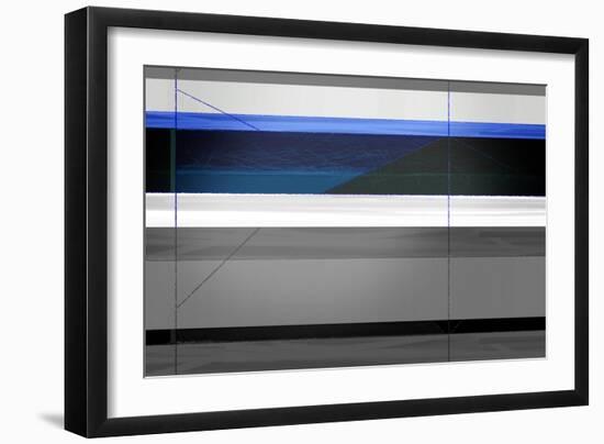 Abstract Grey and Blue-NaxArt-Framed Art Print