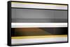 Abstract Grey and Yellow Stripes-NaxArt-Framed Stretched Canvas