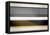 Abstract Grey and Yellow Stripes-NaxArt-Framed Stretched Canvas