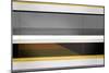 Abstract Grey and Yellow Stripes-NaxArt-Mounted Art Print