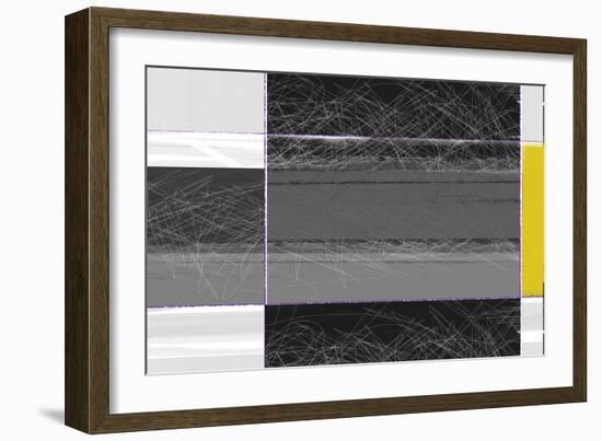 Abstract Grey and Yellow-NaxArt-Framed Art Print