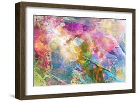 Abstract Grunge Texture With Watercolor Paint Splatter-run4it-Framed Art Print