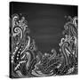 Abstract Hand Drawn Black Background-Artness-Stretched Canvas