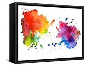 Abstract Hand Drawn Watercolor Background,Vector Illustration-KaterinaS-Framed Stretched Canvas