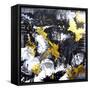 Abstract Hand Painted Black and White with Gold Background, Acrylic Painting on Canvas, Wallpaper,-Artlusy-Framed Stretched Canvas