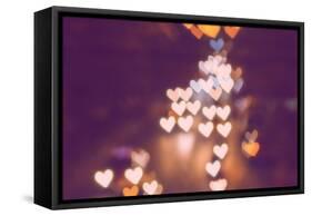 Abstract Heart Bokeh Background-AwaylGl-Framed Stretched Canvas