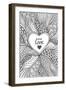 Abstract Heart Frame in Zen-Doodle Style-null-Framed Art Print