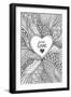 Abstract Heart Frame in Zen-Doodle Style-null-Framed Art Print