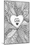 Abstract Heart Frame in Zen-Doodle Style-null-Mounted Art Print