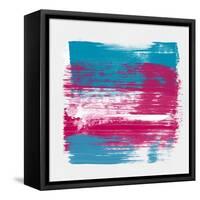 Abstract Hibiscus and Blue-Emma Moore-Framed Stretched Canvas