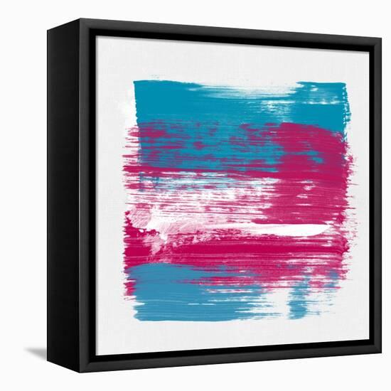 Abstract Hibiscus and Blue-Emma Moore-Framed Stretched Canvas