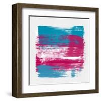 Abstract Hibiscus and Blue-Emma Moore-Framed Art Print