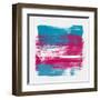Abstract Hibiscus and Blue-Emma Moore-Framed Art Print