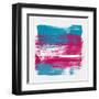 Abstract Hibiscus and Blue-Emma Moore-Framed Art Print