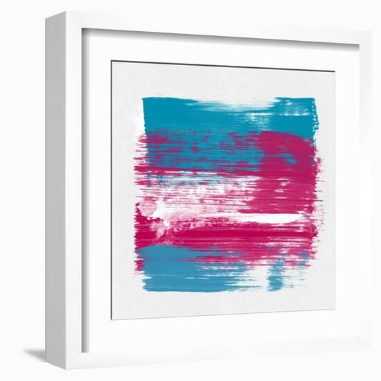 Abstract Hibiscus and Blue-Emma Moore-Framed Art Print