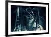 Abstract Horror Background, Dark Room with Ghost-Eugene Sergeev-Framed Photographic Print