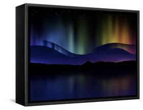 Abstract Illustration of the Northern Lights-null-Framed Stretched Canvas