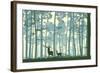 Abstract Illustration of Wild Animals in Wood.-Vertyr-Framed Art Print