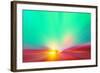 Abstract Image of Speed Motion on the Road at Twilight.-Elenamiv-Framed Photographic Print