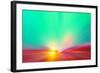 Abstract Image of Speed Motion on the Road at Twilight.-Elenamiv-Framed Photographic Print