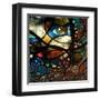 Abstract Image With Text And Human Eye-rolffimages-Framed Art Print