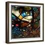 Abstract Image With Text And Human Eye-rolffimages-Framed Art Print