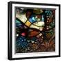 Abstract Image With Text And Human Eye-rolffimages-Framed Art Print