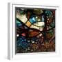 Abstract Image With Text And Human Eye-rolffimages-Framed Art Print