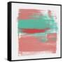 Abstract Indian Red and Emerald-Emma Moore-Framed Stretched Canvas