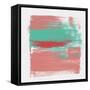 Abstract Indian Red and Emerald-Emma Moore-Framed Stretched Canvas
