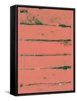 Abstract Indian Red and Green Study-Emma Moore-Framed Stretched Canvas