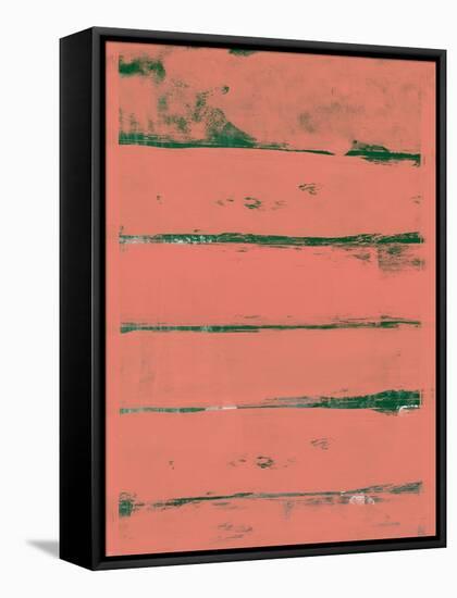 Abstract Indian Red and Green Study-Emma Moore-Framed Stretched Canvas