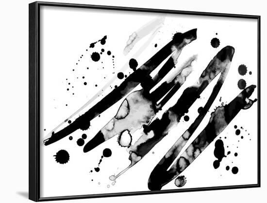 Abstract Ink Grunge Texture Vector on White Background-shooarts-Framed Art Print