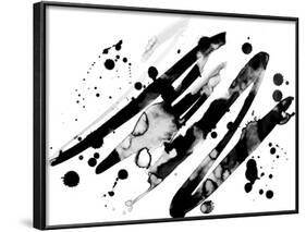 Abstract Ink Grunge Texture Vector on White Background-shooarts-Framed Art Print