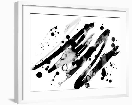 Abstract Ink Grunge Texture Vector on White Background-shooarts-Framed Art Print