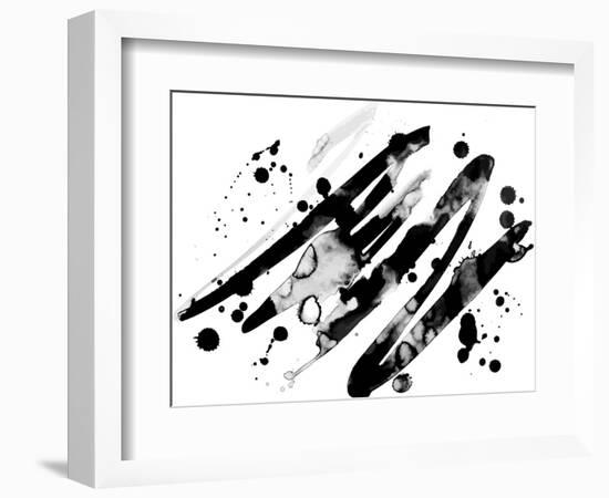 Abstract Ink Grunge Texture Vector on White Background-shooarts-Framed Art Print