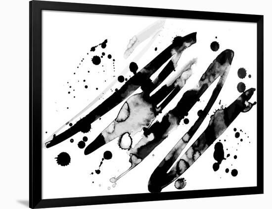 Abstract Ink Grunge Texture Vector on White Background-shooarts-Framed Art Print