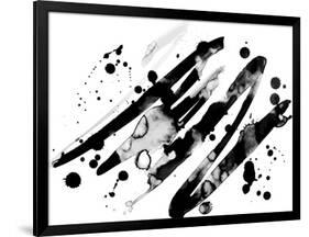 Abstract Ink Grunge Texture Vector on White Background-shooarts-Framed Art Print