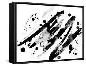 Abstract Ink Grunge Texture Vector on White Background-shooarts-Framed Stretched Canvas