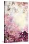 Abstract Ink Painting Combined with Flowers on Grunge Paper Texture-run4it-Stretched Canvas