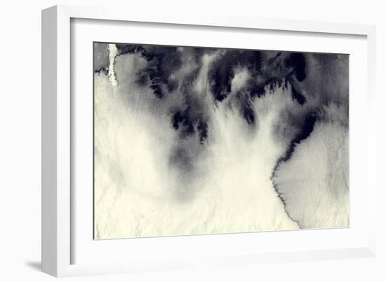 Abstract Ink Painting On Grunge Paper Texture-run4it-Framed Art Print