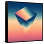 Abstract Isometric Prism with the Reflection of the Space and Low Poly Triangles on Blurred Backgro-Boris Znaev-Framed Stretched Canvas