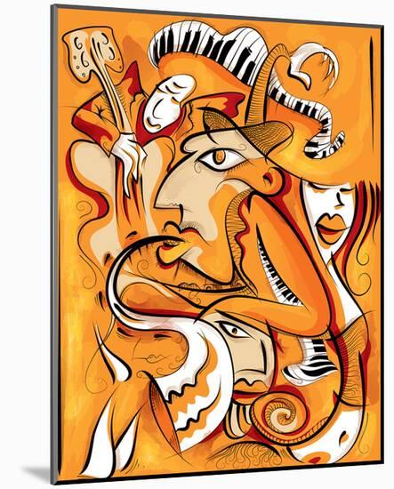 Abstract Jazz Quartett-null-Mounted Art Print