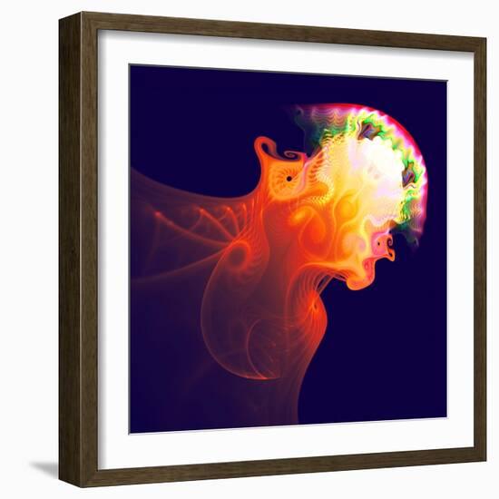 Abstract Jellyfish in the Ocean. Fractal Art Graphics-Artem Volkov-Framed Photographic Print